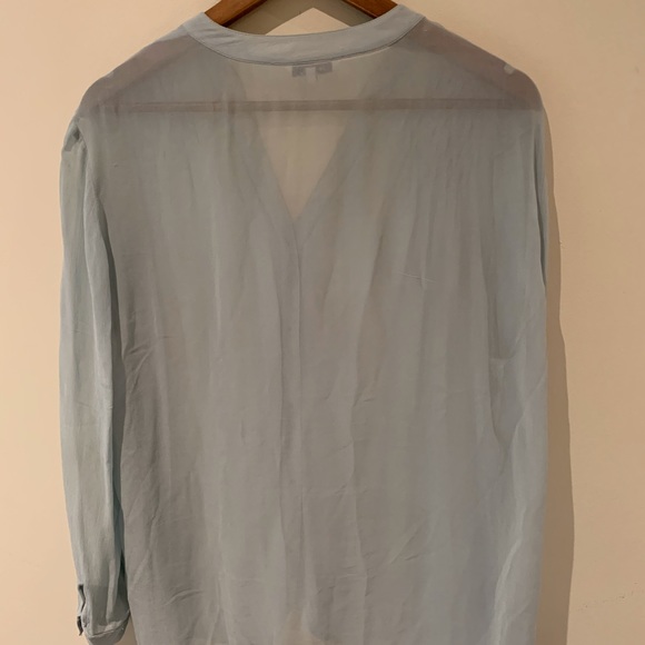 Sandwich gauzy aqua blouse - Picture 2 of 3